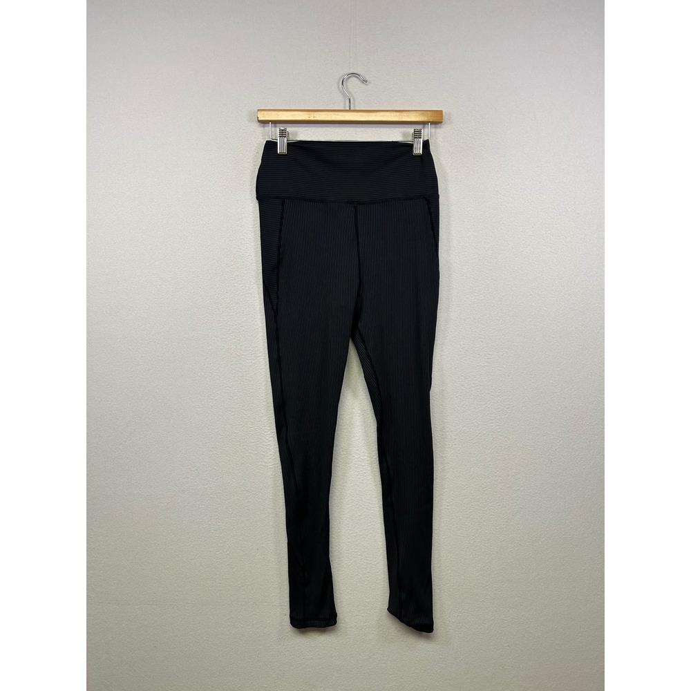 Glyder Performance Athleisure Ribbed Womens Medium Black High Rise Leggings